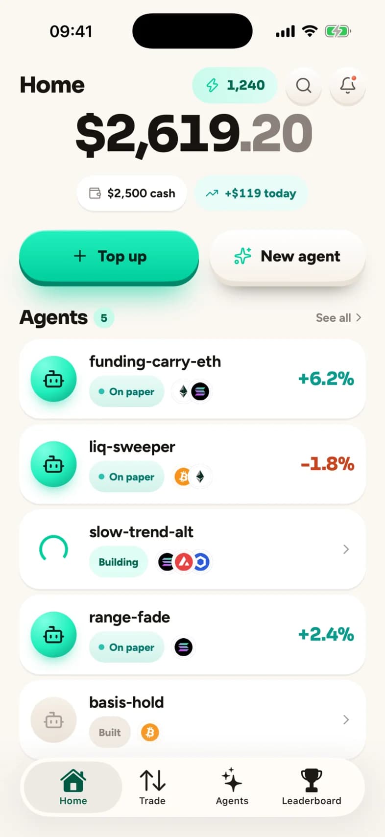 Home: balance and your agents.