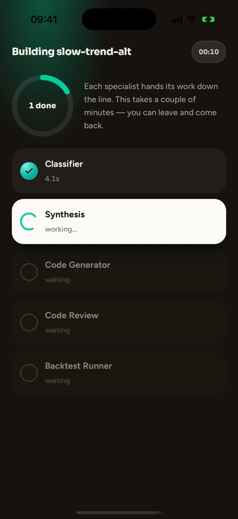 Build pipeline: Classifier done, Synthesis working.